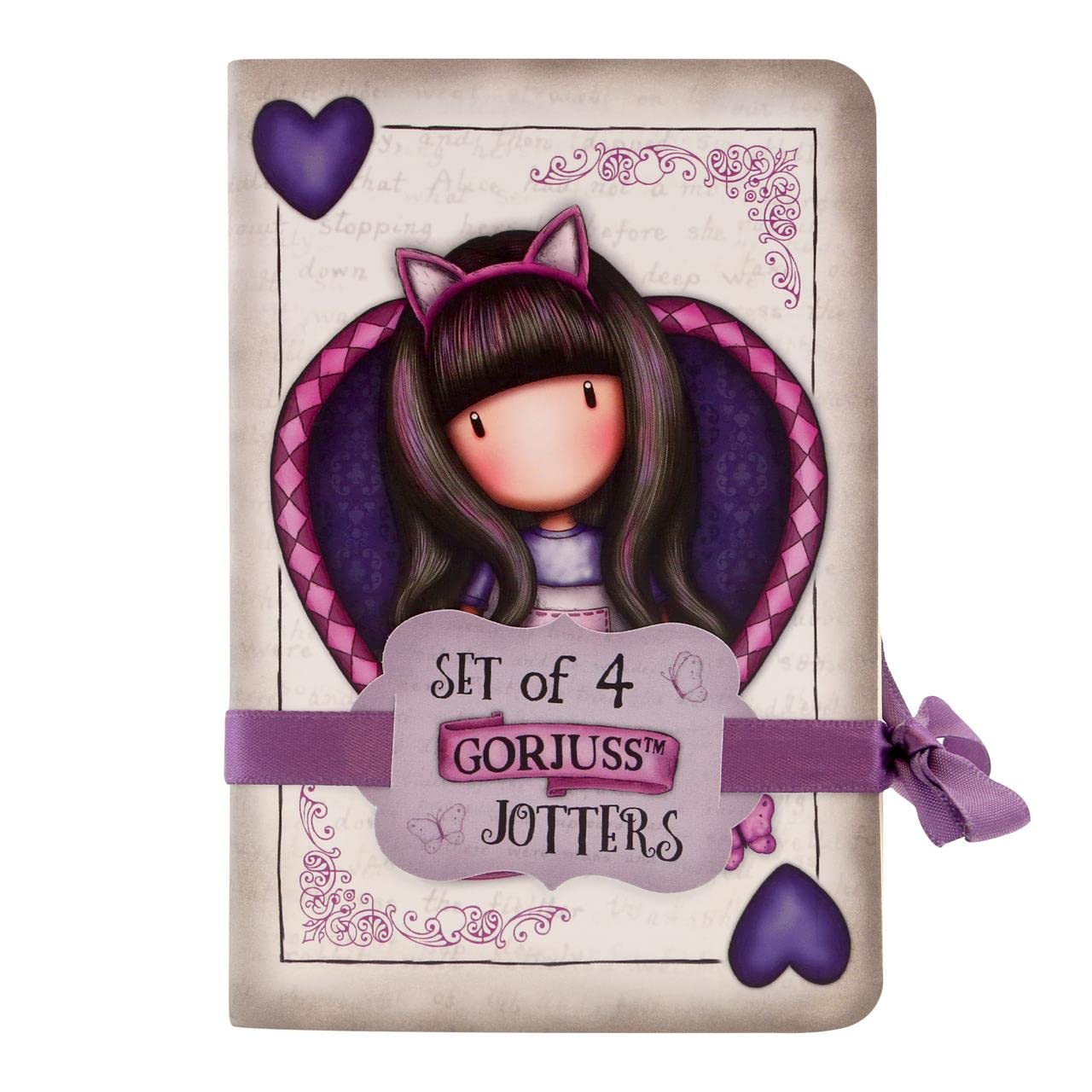 Santoro Unisex Kids 1138gj01 Set of 4 Gorjuss Notebooks Cheshire Cat , Purple, One Size UK