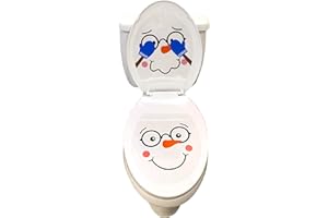 Iconikal 2-Piece Toilet Seat Cling Christmas Decoration Set, Funny Snowman