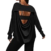 UNIANKIYA Open Back Workout Tops for Women Long Sleeve T Shirts Casual Activewear Athletic Yoga Gym Running Y2k Clothes