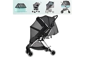 SIQITECHNO Mosquito Net for Baby Stroller Universal Stroller Netting Full Cover with Double Zipper Bassinet Stroller Cover Durable Mesh Protection Breathable and Foldable Netting for Carriers Cradles Car Seat