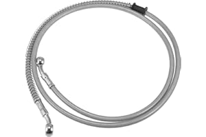 Motoforti 55.12" Length 10mm ID Motorcycle Hydraulic Brake Line Oil Hose Pipe Stainless Steel Braided Cable for ATV Motocross Sport Bikes Silver Tone