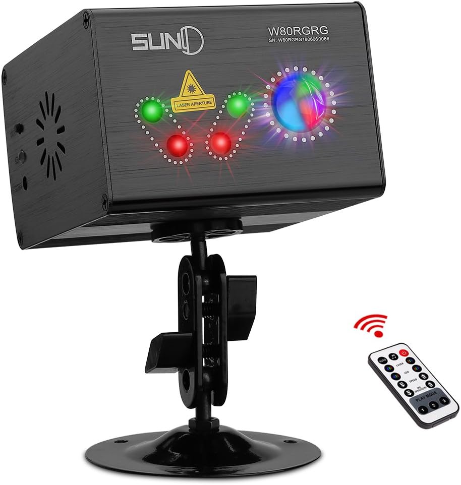 SUNY Galaxy Projector 9 Red Green Gobos LED Effect Stage Lighting for DJ Home Party Wedding Xmas Light