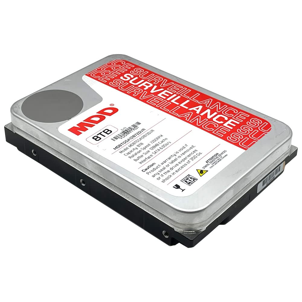 MDD 8TB 7200RPM 128MB Cache SATA 6Gb/s 3.5-inch Internal Hard Drive (for Surveillance Storage) (Renewed)