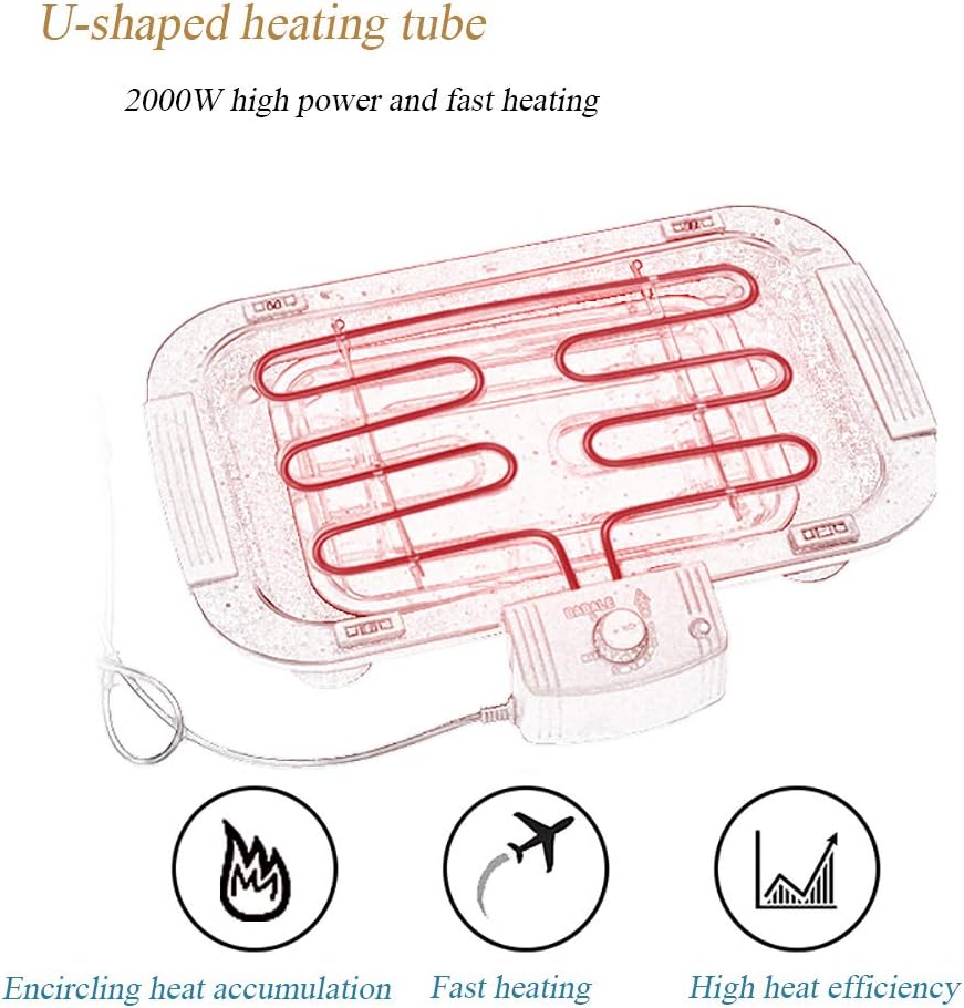 review NEWTRY Electric Indoor BBQ Grill Portable Barbecue Griddles Smokeless 2000W for Family Parties (110V US Plug)