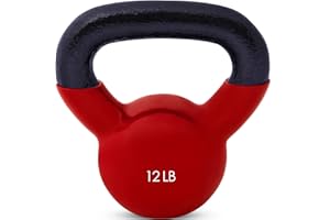 JFIT Kettlebell Weights Vinyl Coated Iron - 12 Size Options, 5lbs-50lbs - Coated for Floor and Equipment Protection, Noise Reduction, Ballistic, Core, Weight Training