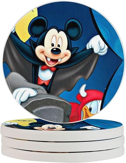 Amazon Co Jp ミッキーマウスはちょっと怖いです コースター 硅藻土 吸水速乾 断熱 おしゃれ かわいい ドリンクコースター 円形 直径10cm ホーム キッチン