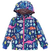 Seeduck Girls Hoodie Jacket Outdoor Windproof Outerwear (5T=120CM=47.2 Inch, Dark Blue)