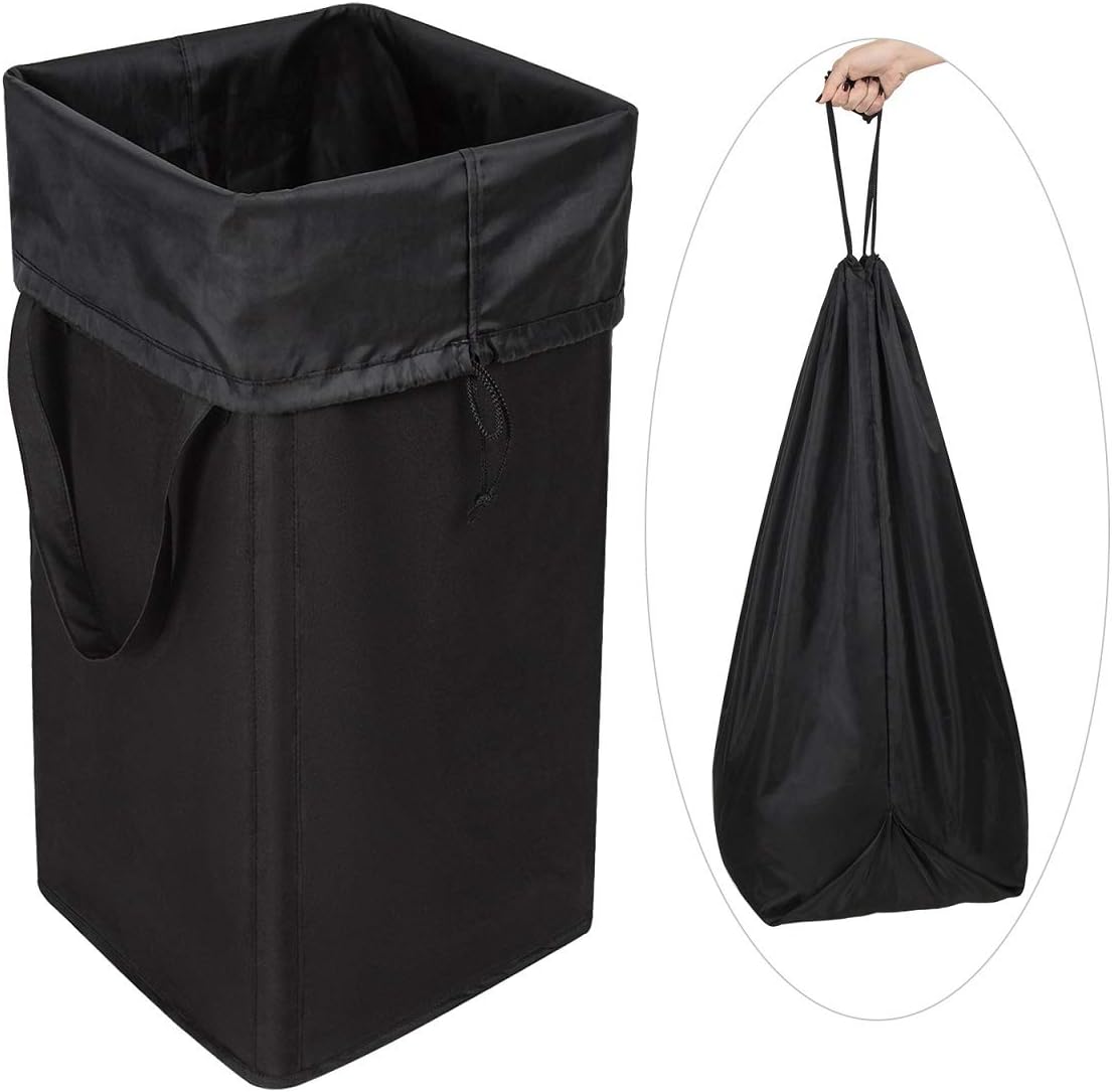 WOWLIVE Large Laundry Hamper Laundry Basket with Removable Laundry Bag Handles Durable Dirty Clothes Organizer for Bathroom Bedroom College Home Room (Black)