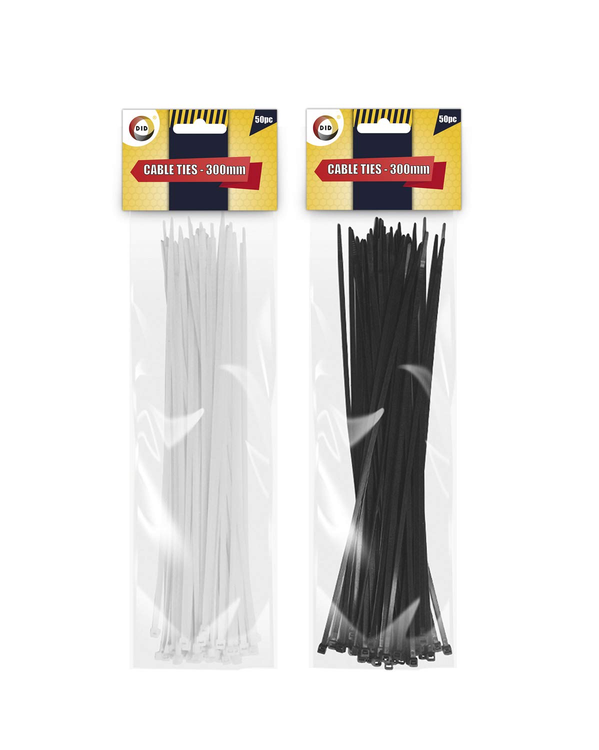 Lot of 3 - Did Cable Ties Assorted Colours - 300MM - 50PC per lot