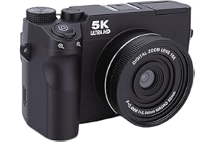 LICAEVEY 5K Digital Camera for Photography with WiFi, 75MP Ultra HD Vlogging Camera with 3 Inch 180 Flip Screen, 18X Zoom Aut