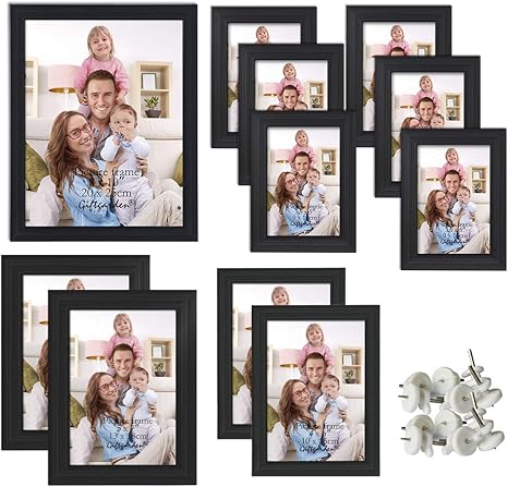 Amazon Co Jp Gift Garden 額縁 組合 フォトフレーム 2l L判 はがきサイズ 六切り サイズ 壁掛け 部屋 の インテリア セット 11枚 X1018 文房具 オフィス用品