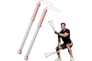 HUI QUAN Ropeless Battle Ropes (2-Pack) - Weighted Portable Workout Ropes for HIIT, Cardio & Muscle Training, Perfect Choice for Beginners, Foldable Home Gym Equipment for Men & Women (Pink)