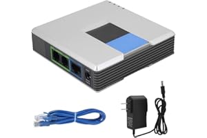 VoIP Gateway, 2 Ports VoIP Phone Adapter PAP2T-NA PAP2T VoIP Gateway Internet Phone Adapter SIP RJ45 Cable for PAP2T(US Plug)