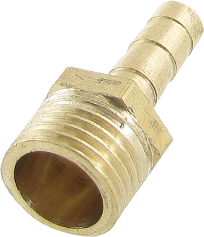 12.7mm OD Threaded 6mm Pneumatic Air Gas Hose Barbed Fitting Coupling