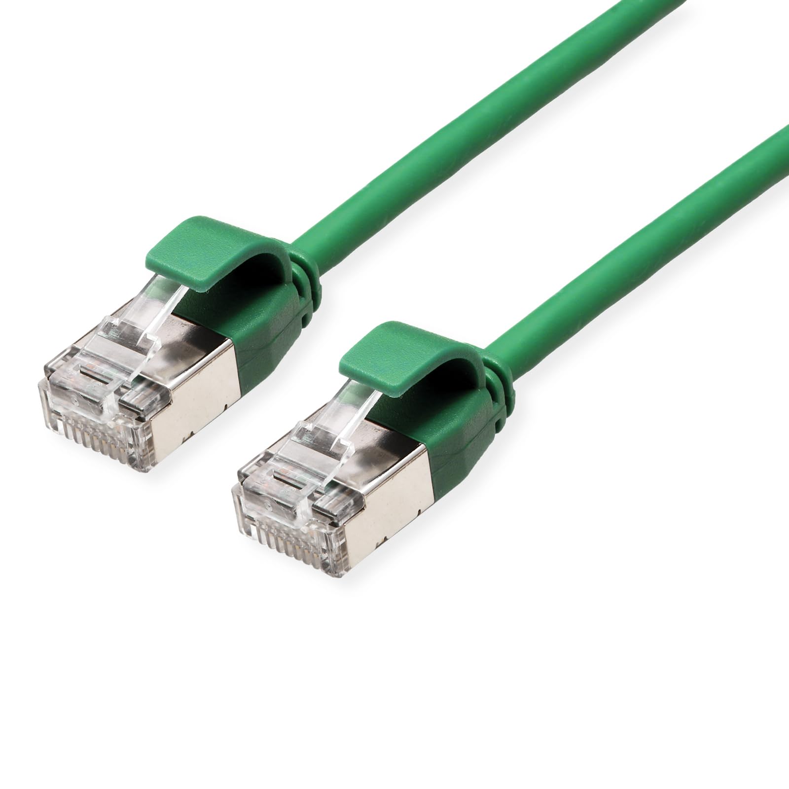 ROLINE U/FTP DataCenter Patch Cable Cat.6A (Class EA), LSOH, Slim, Green, 0.15 m