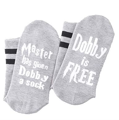 Pxmoda Master Has Given Dobby a Sock Dobby is Free Harry Potter Funny Crew Socken Geschenk