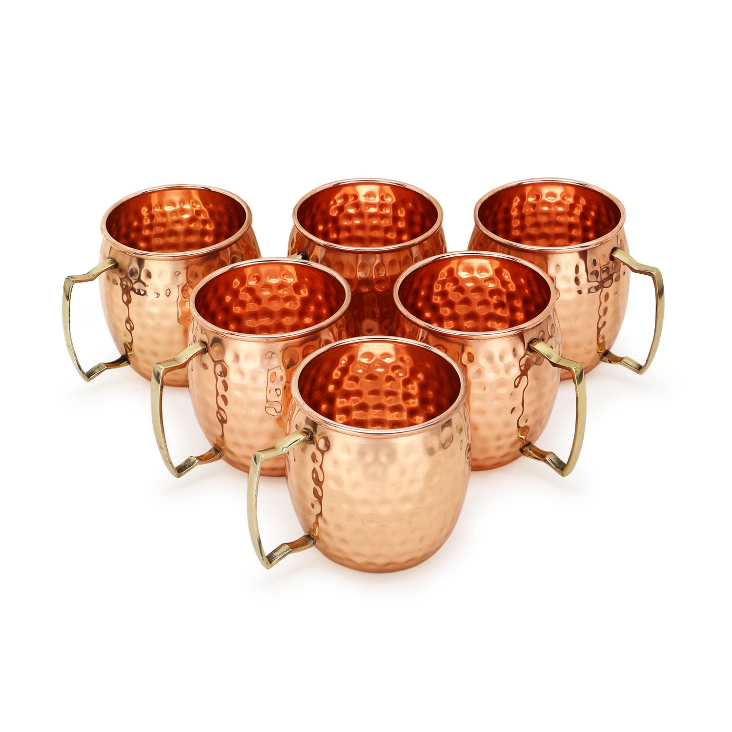 Zap Impex Pure Copper Hammered Copper Moscow Mule Mug Ideal for All Chilled Drink Bar or Home Large Gift Set of 6
