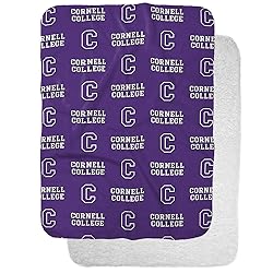 Cornell College Logo Pattern Sherpa Blanket, Warm