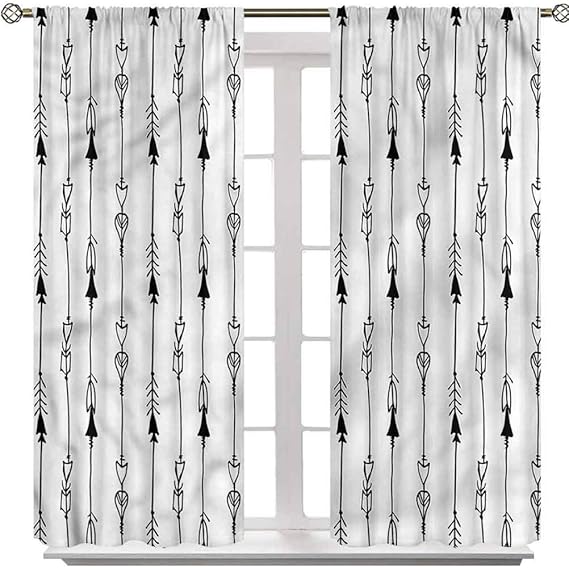 YUAZHOQI Arrow Curtains, Tribe Vintage Arrow, Set of 2 Panels 48 Inches