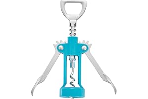 Wine Opener,Multifunctional Bottles Opener Zinc Alloy Corkscrew Wine Opener with Ergonomic Wing Handle (blue)
