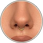 Btysun Nose Rings for Women, Septum Hinged Hoop 16G Nostril Helix Cartilage Earrings, Tragus Rock Conch Lip Daith Piercing Jewelry 8MM 10MM