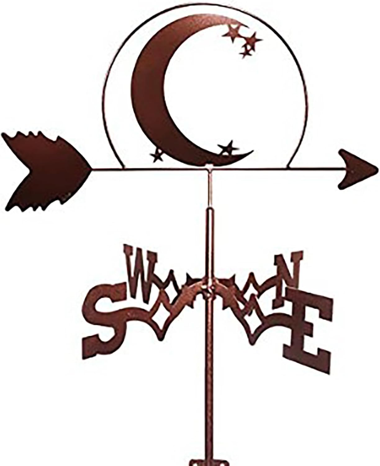 Weathervanes - Moon Weather Vane with Roof Mount Farmhouse Unicorn Weathervane Creative Wolf Wind Direction Indicator with Anti-Rust Coating for Outdoor Metal Bracket,B