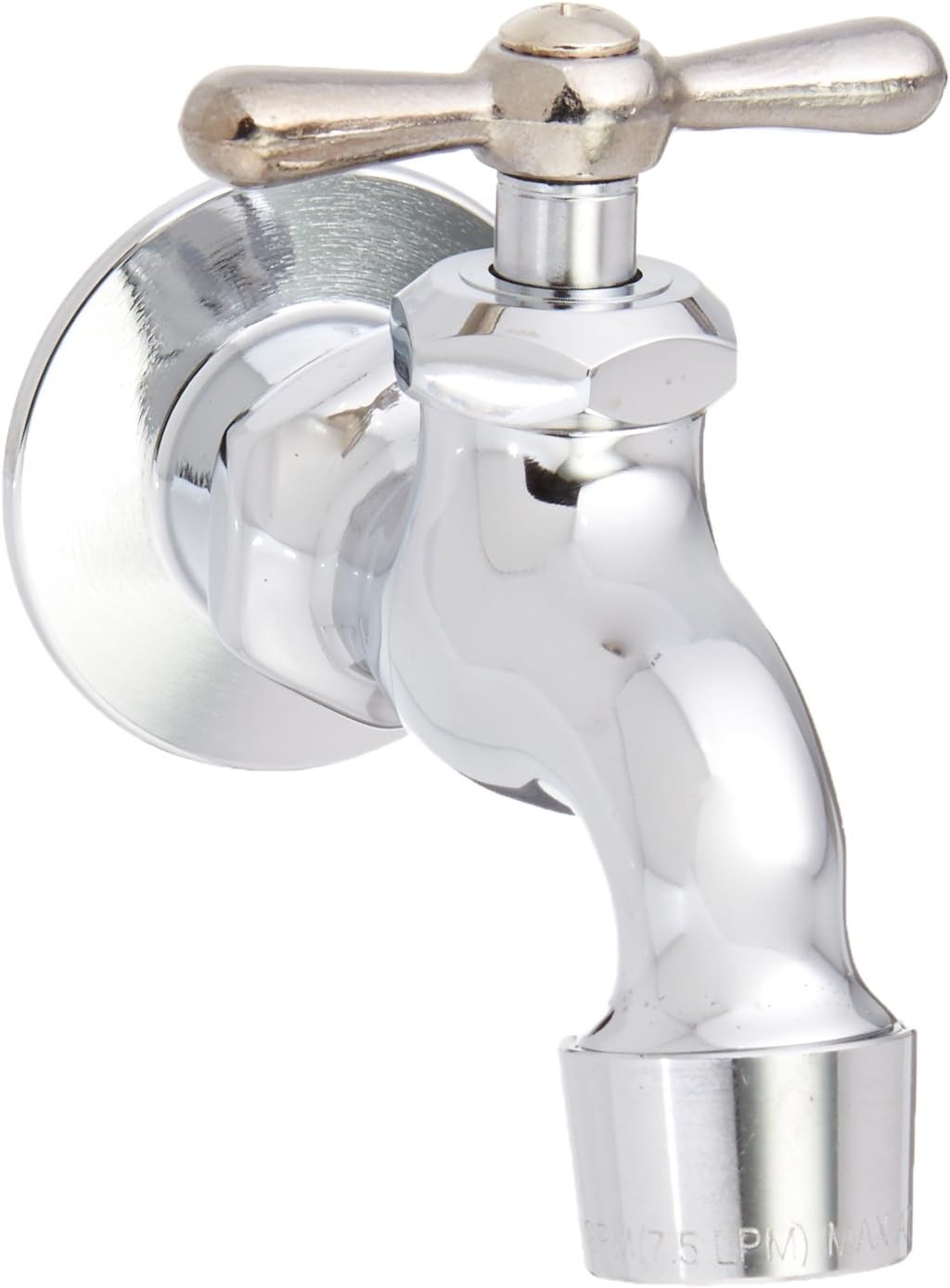 Homewerks 3210160CHBZ Single Handle WallMount Faucet with Aerator and Flange, Chrome