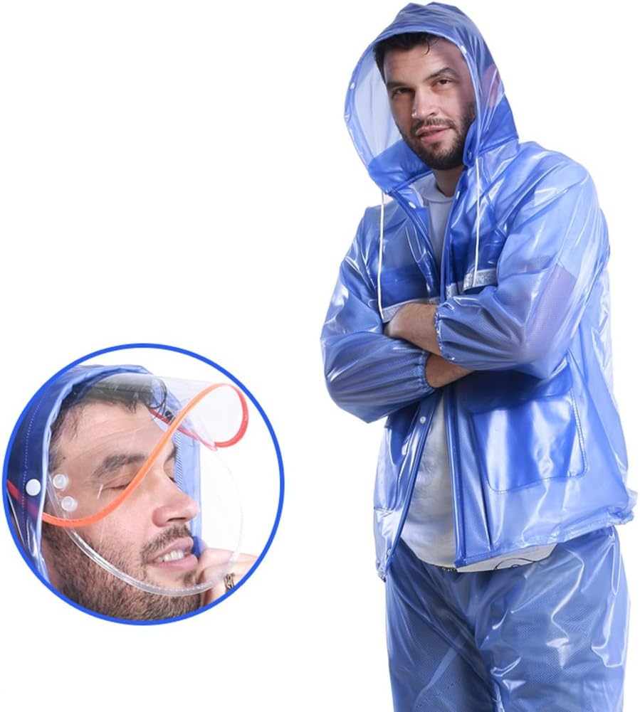 Raincoat Rain Pants Set Transparent Adult Men And Women Outdoor Ride Breathable Split Bicycle Motorcycle Waterproof Jacket Rain Gear