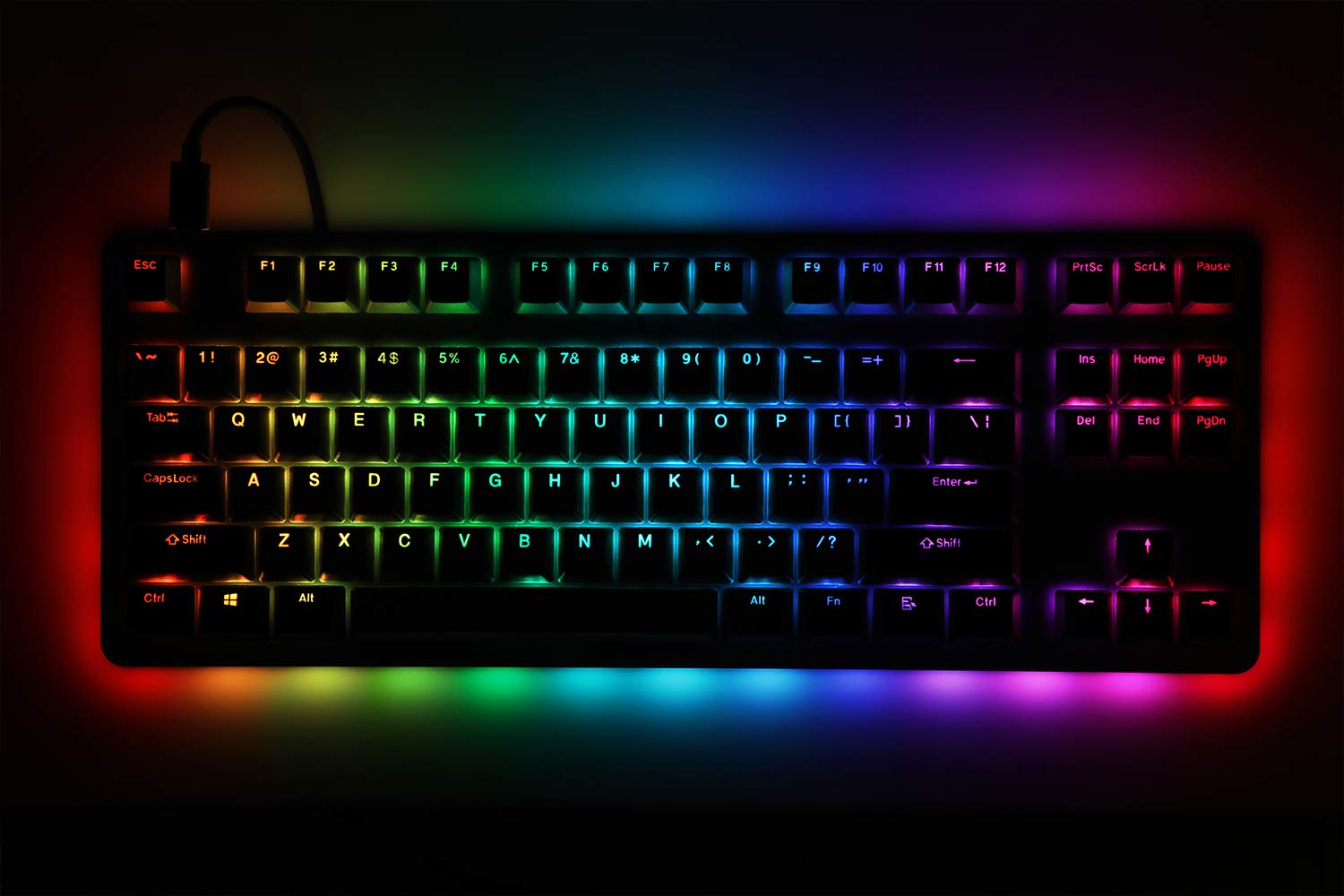 DROP CTRL Mechanical Keyboard — Tenkeyless TKL (87 Key) Gaming Keyboard, Hot-Swap Switches, Programmable Macros, RGB LED Backlighting, USB-C, Doubleshot PBT, Aluminum Frame (Halo True, Gray)