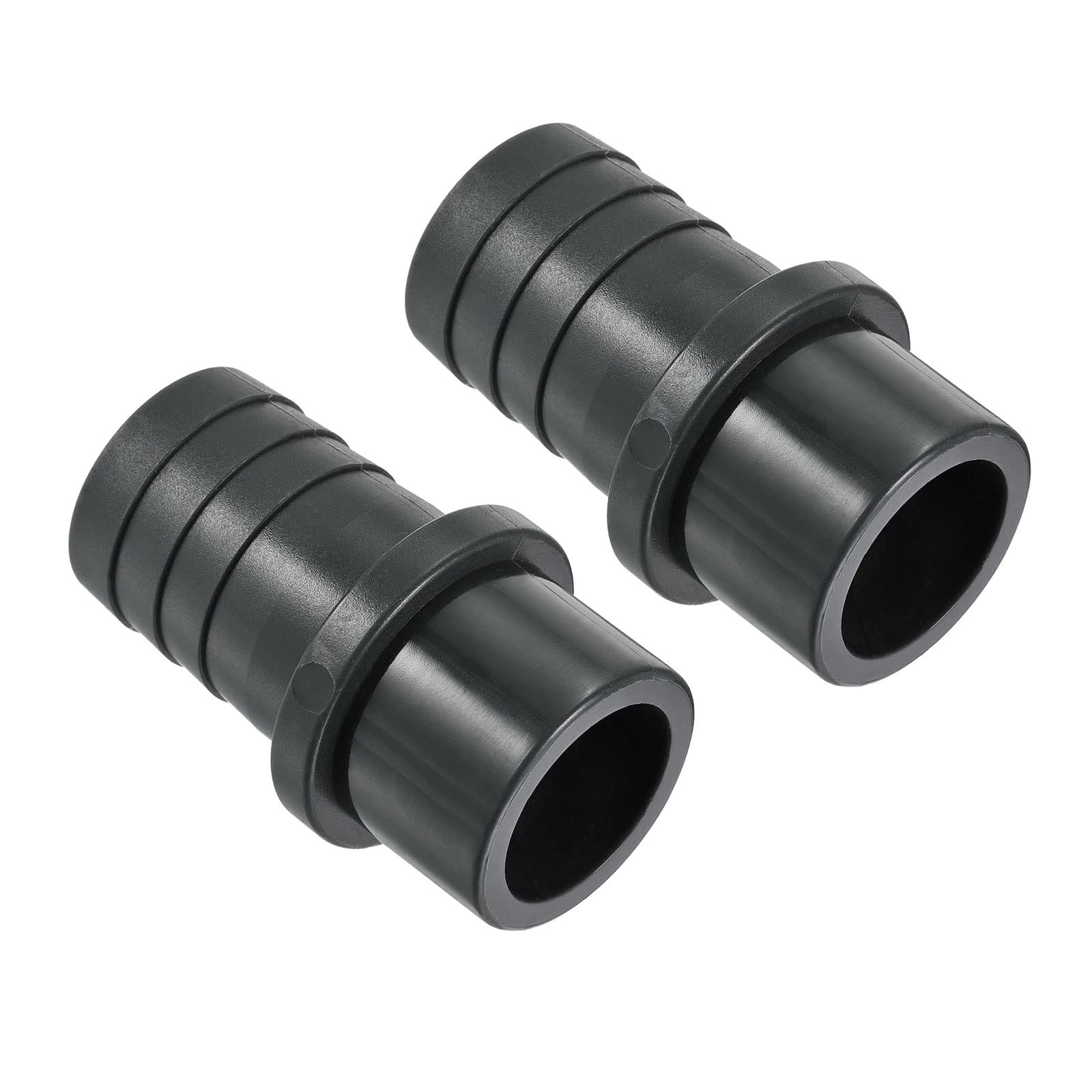 M METERXITY 2 Pack PVC Pipe Fitting - Water Tube Connector, 30mm Barb Straight Pipe Joint, Apply to Outdoor/Garden/Pool (OD 32mm, Black)