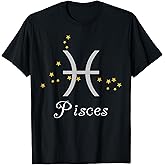 Pisces Zodiac Sign Constellation Star Astrology Night Sky T-Shirt