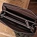 Women's Hand Woven Zip Around Leather Wallet Long Clutch Purse (plaid)