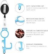 Geluode 6pk Anti-Contact Door Opener Tool Zinc Alloy Stylus Keychain 6 Colors view 2