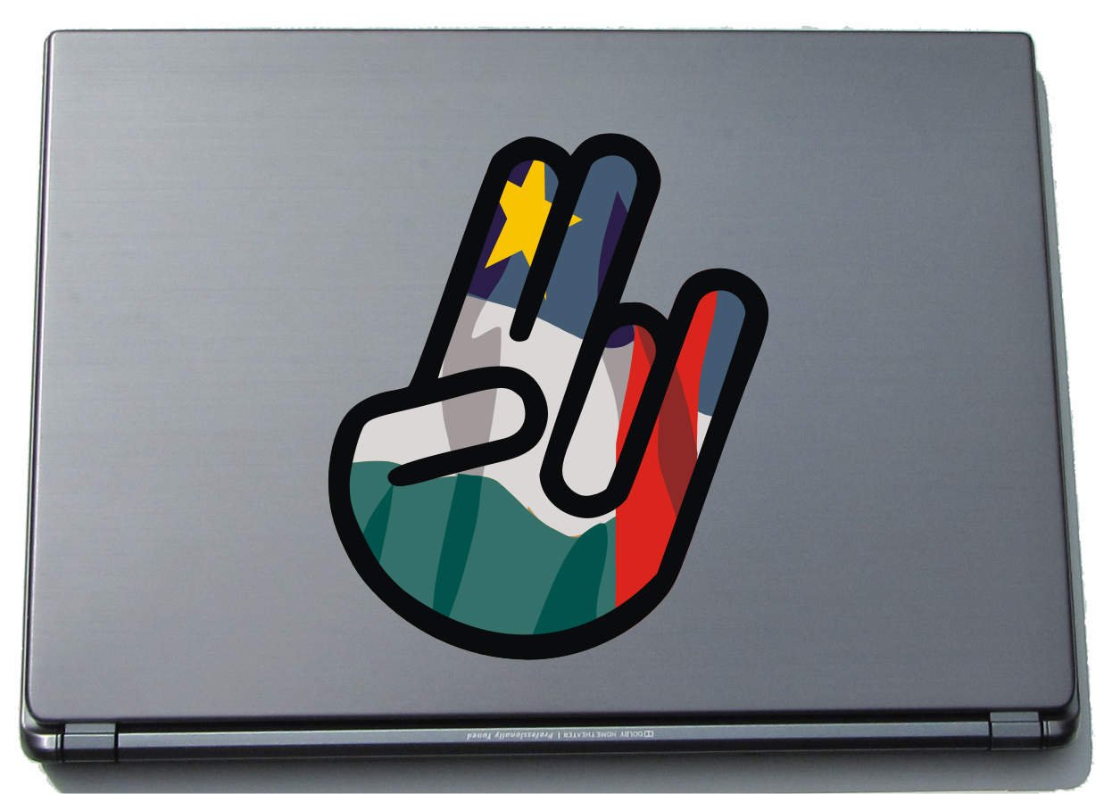 INDIGOS UG The Shocker Hand Decal Sticker Laptop skin 297x205 mm black Outline with Flag Central African Republic