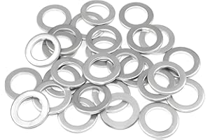 TSUGAMI 50PCS M14 Car Oil Drain Plug Gaskets, Aluminum Vehicle Engine Oil Crush Washer Assortment Kit, Automotive Seal Ring G