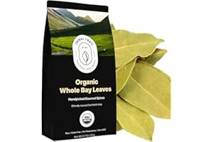 Tribal Trail Organic Bay Leaves Whole | 0.71 oz | USDA Organic & Non-GMO | Ethically Sourced Spices from North India | Recyclable Kraft Bags | Best for Cooking, Seasoning & Infusions