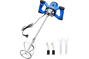 AZZUNO Cement Mixer Electric Concrete Mixer Machine 110V Handheld Mud Mixer with 6 Adjustable Speed, Portable Mortar Mixer for Mixing Concrete, Cement, Mud, Mortar, Putty, Paint