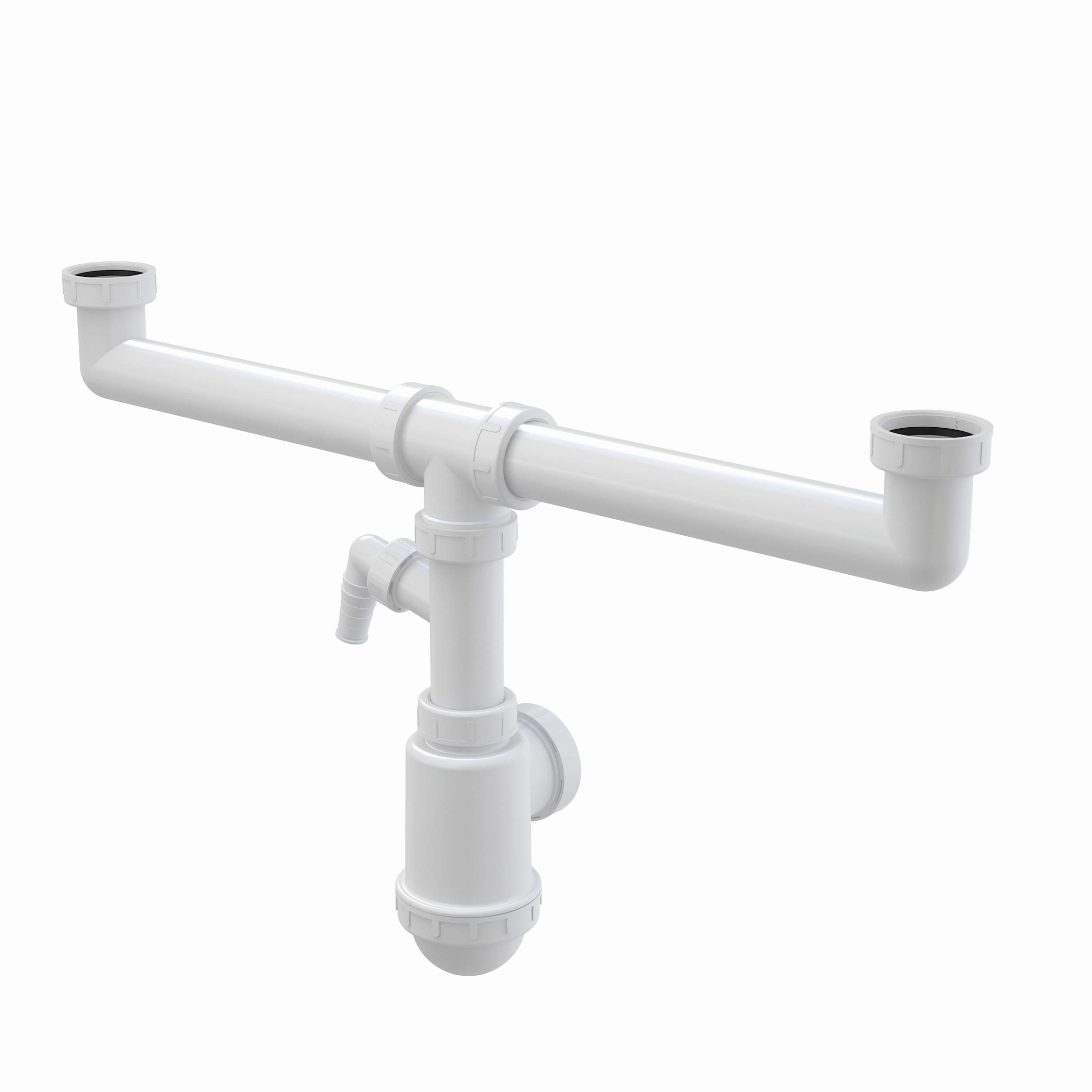 Alcaplast A448P Double Sink Siphon, White