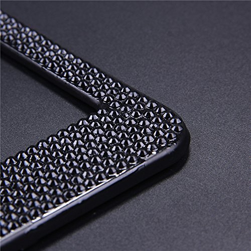 Bling License Plate Frame for Women Girl Rhinestones Tag Plate Frame for Car 2 Pack Bonus Matching Screws Accessories by ZATAYE (Black-2)