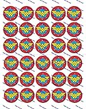 30 Precut Bottle Cap Images Wonder Women Symbol Set 1 *NEW