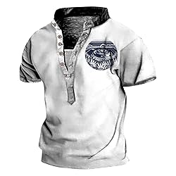 Mens Casual Crewneck T-Shirts Floral Printed