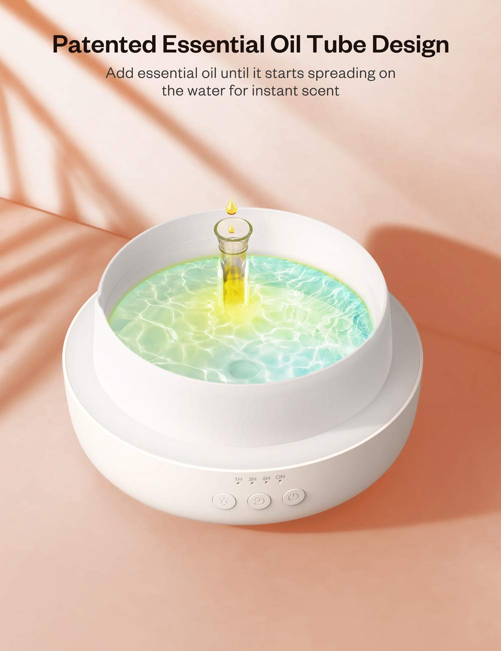 Essential Oil Diffuser, Anjou 300ml Ultrasonic Aroma Diffuser with Continuous Aromatherapy, Whisper-Quiet, 2 Mist Outputs, BPA Free, Waterless Auto Shut-Off, 7 Color Light, Aromatherapy Diffuser : Beauty