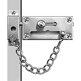 Door Chain Lock Locks Bolt Latch Guard Double Safety Security for Inside Front Doors, 1 Pack