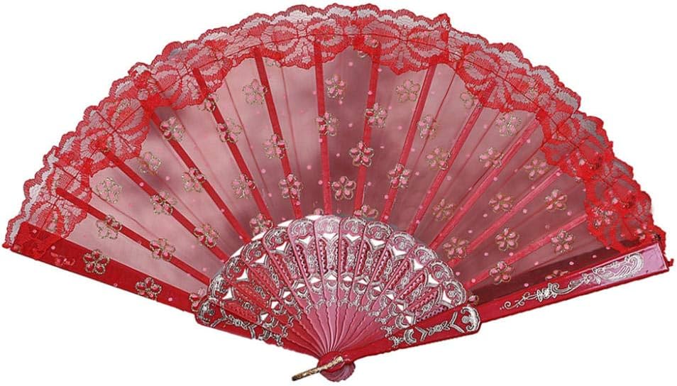 Folding Fans Handheld Folding HandHeld Fan Dance Party Wedding Lace Silk Dance Wedding Party