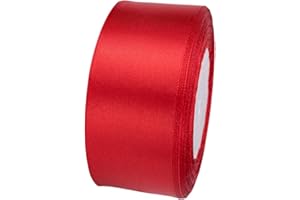 ATRBB 25 Yards 1-1/2 inch Wide Satin Ribbon Perfect for Wedding,Handmade Bows and Gift Wrapping(Red)