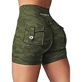 YEOREO CoreFlex Scrunch Workout Shorts with Pockets Charm Gym Biker Shorts for Women High Waisted Booty Yoga