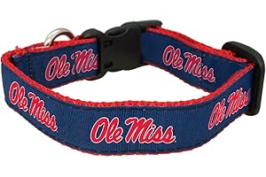 ALL STAR DOGS NCAA Ole Miss Rebels Dog Collar, Team Color, Large