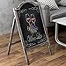 MyGift Large Rustic Torched Wood A-Frame Sidewalk Chalkboard Sign