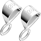 BEIQIYA 2pcs Slider Pendant Clasp for Necklace, 925 Sterling Silver Opening Loop Clasps, Hypoallergenic Rings Connectors for Bracelet Earring Jewelry Making