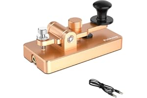 PUTIKEEG Classical Morse Mini Code Key Morse Code Paddle Key Aluminum Alloy Mini-Key Morse CW Portable Key Morse Practice Key Gold